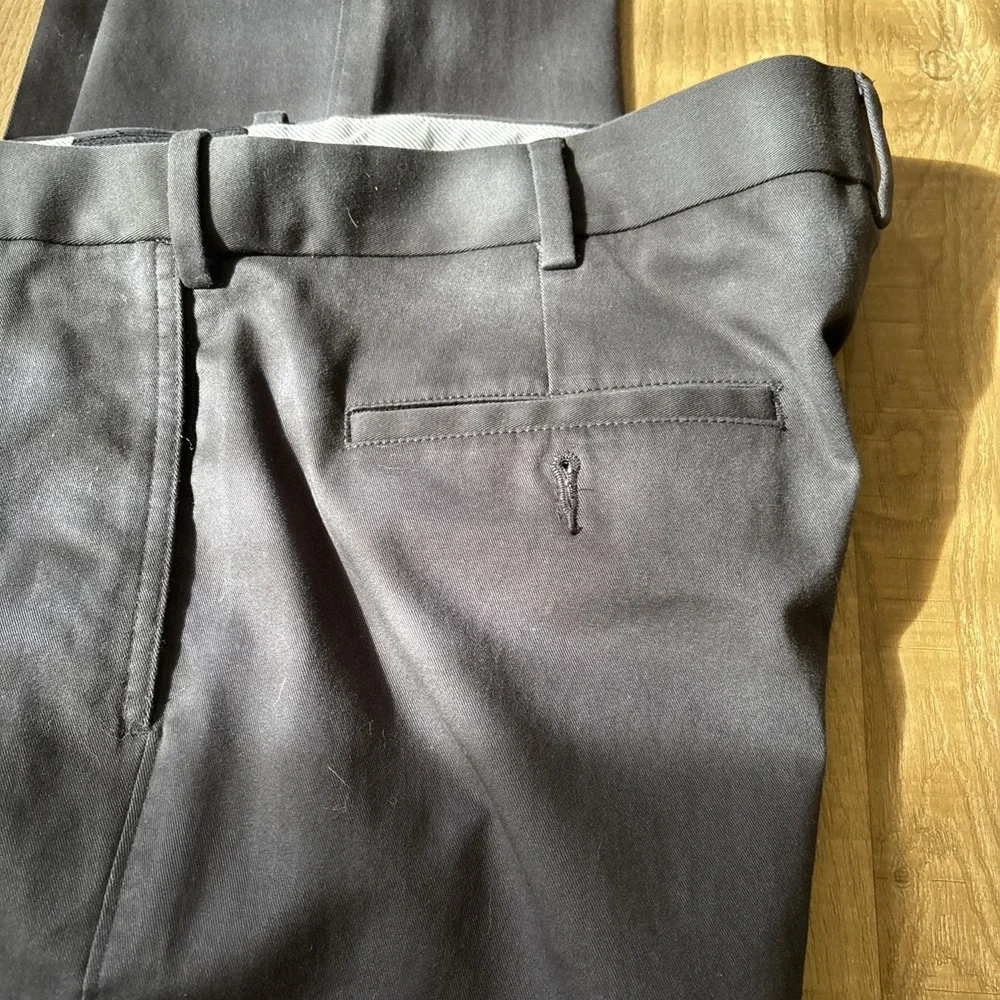 Savane Pants Mens 36x29 Navy Straight Fit Chino Expandable Waist 98% Cotton